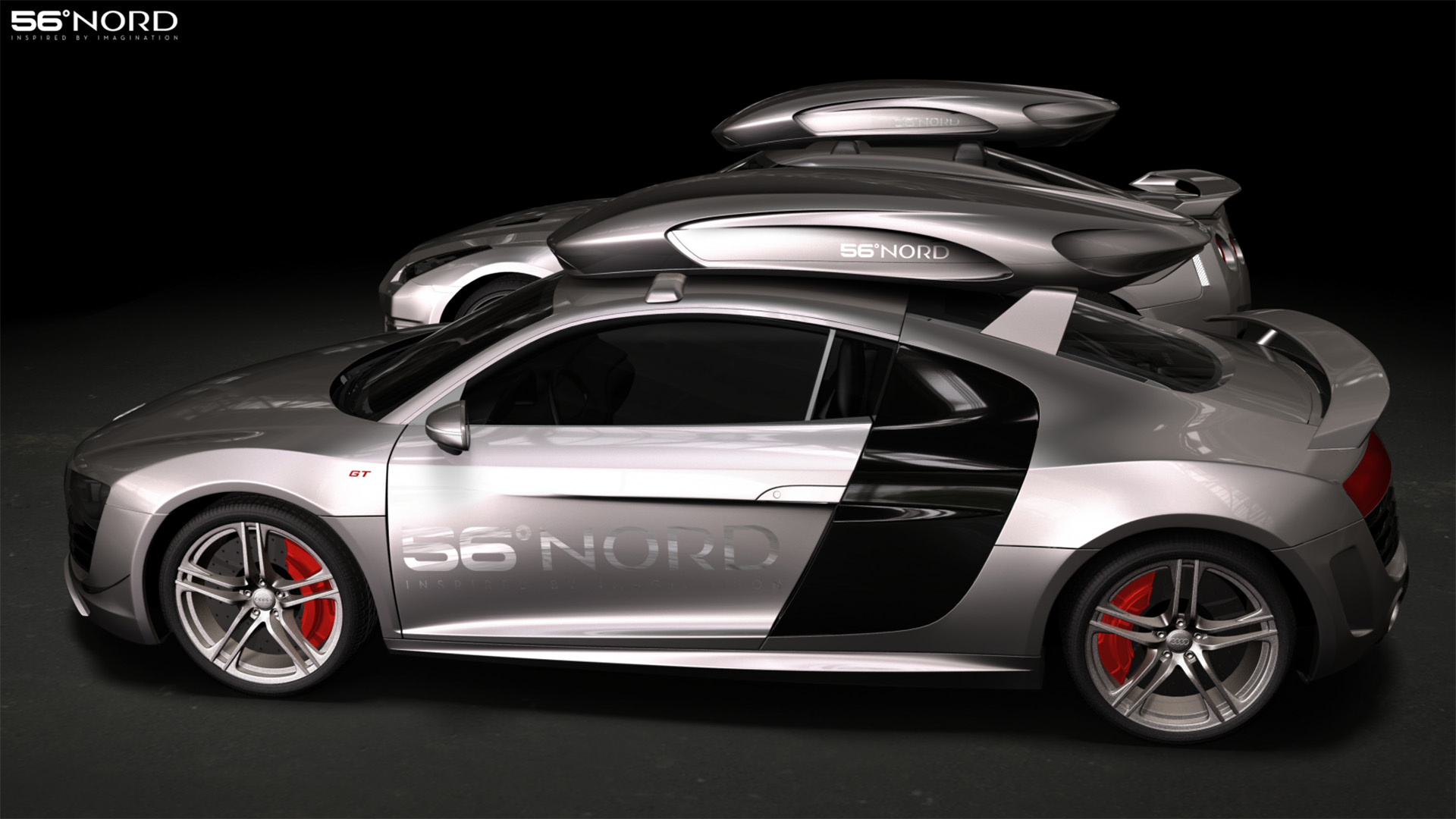 Audi r8 light gray side