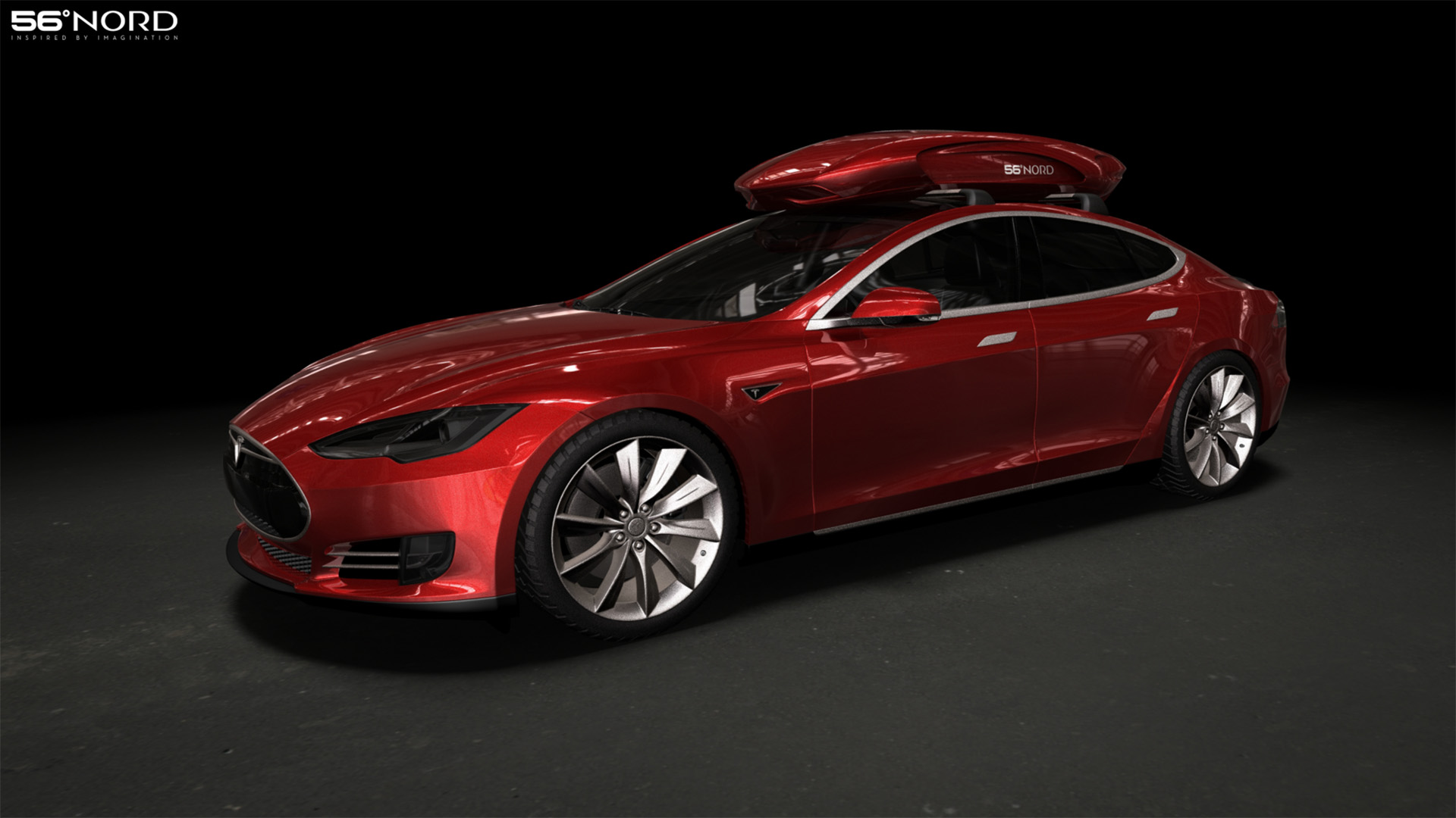 Tesla red front side